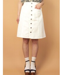 w closet | デニム前開き台形スカート(デニムスカート)