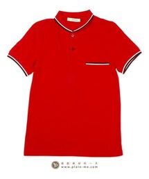 plain-me | plain-me 自製商品 圓領飾邊開釦網眼衫(ポロシャツ)