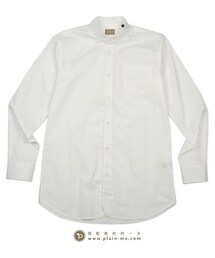 plain-me | 小立領風格長版襯衫(シャツ/ブラウス)
