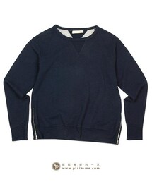 plain me | 羅紋Curve剪裁拉鍊飾邊衛衣(スウェット)