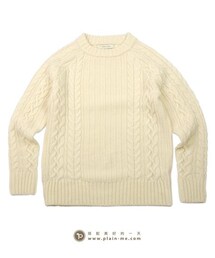 plain me | 麻花織紋圓領毛衣(カーディガン/ボレロ)