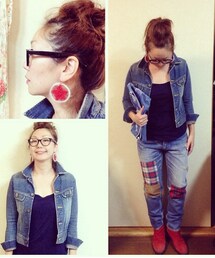 手作り | モヘアニットピアス(ピアス(両耳用))