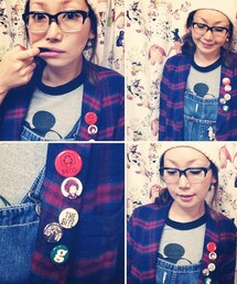 no brand | おじ眼鏡と缶バッジとバンビカーテン。(メガネ)