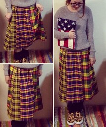 手作り | チェックスカート hande made(スカート)