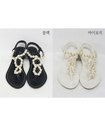 ビーズトリミングサンダル(サンダル)