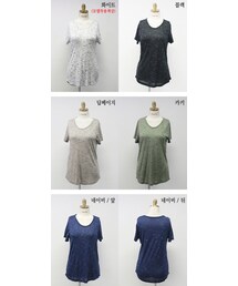 ナチュラルネックラインスラブTシャツ(Tシャツ/カットソー)