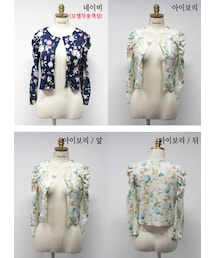 ローズ柄シャーリングカーディガン(その他アウター)