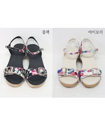 花柄プリントサンダル(サンダル)