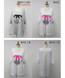 スパンコール装飾ロゴ入りルーズTシャツ(Tシャツ/カットソー)