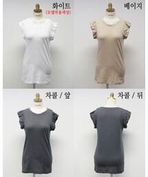 パフショルダースラブ生地Tシャツ(Tシャツ/カットソー)