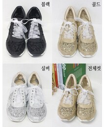 ビーズとスパンコールのゴージャススニーカー(スニーカー)