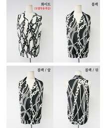 白黒MIX★チェーンプリントがエッジなノースリーブ(Tシャツ/カットソー)