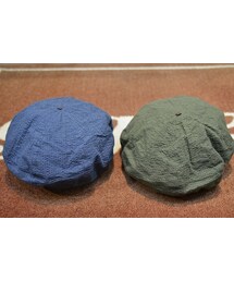 HIGHER/ハイヤー シアサッカーワイドベレー(ハンチング/ベレー帽)