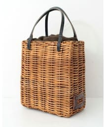 eb.a.gos | ブライドルレザー 縦長トート かごバッグ（NVコンビ）(かごバッグ)