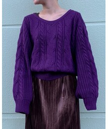 Te chichi TERRASSE | ビッグケーブルVネックプルオーバー(ニット/セーター)