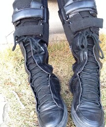 DANCE LB-03 | 編み上げペタンコロングブーツ(ブーツ)