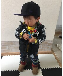 お兄のキャップを被りたがる弟。 | ダウンジャケット/コート