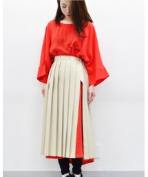 コートのプリーツが巻きスカートに✨ | スカート