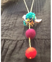 ポンポン小鳥 | ネックレス