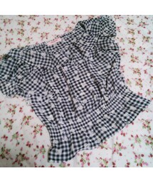 ギンガムチェックのフリルブラウス(シャツ/ブラウス)