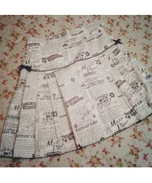 mezzo piano | ニュースペーパー柄のプリーツスカート(スカート)