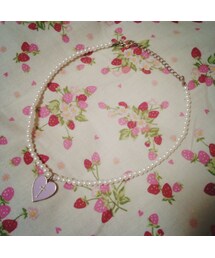 パールとハートのチョーカー(ネックレス)