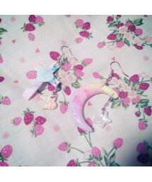 クロスと月のピアス(ピアス（両耳用）)