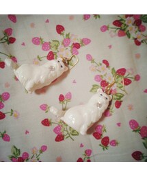 白猫のピアス(ピアス（両耳用）)