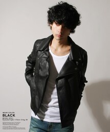 男気ライダース フェイクレザー ジャケット　http://item.rakuten.co.jp/soyous/buy12085/(ライダースジャケット)