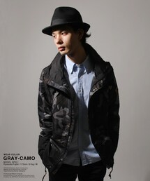 都会派アウトドア バイカラー 迷彩 マウンテンパーカー ジャケット(マウンテンパーカー)