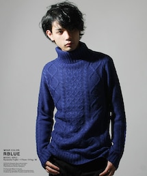 tso141081/タートルネックケーブル編みニット(ニット/セーター)