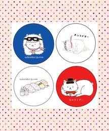 ネコライダー缶バッジ | ブローチ/コサージュ