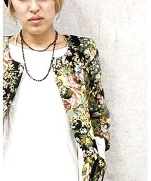 LAGUNAMOON | ギャルブランドだけど、買ってみました！おばあちゃんの家のカーテンこんかんじだったなぁ。(ノーカラージャケット)