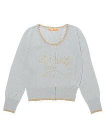 F i.n.t | ロープ風ロゴ刺繍アクリルウール長袖ニットカーデ(カーディガン/ボレロ)