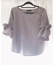 しまむら | 袖口がフレアになっていてリボンが可愛い♡(Tシャツ/カットソー)