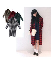 チェック柄チェスターコート(その他アウター)