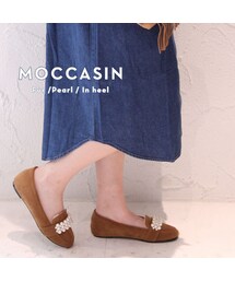 パール付モカシンシューズ(モカシン/デッキシューズ)