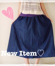 デニムロングスカート(デニムスカート)