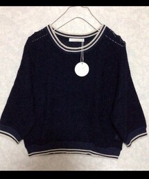 chico_ | 襟ライン 透かし柄ニット(ニット/セーター)