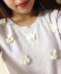 NICE CLAUP | お花トップス(Tシャツ/カットソー)