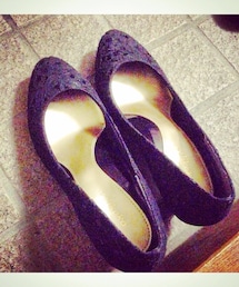 マルイ | レース黒パンプス(パンプス)