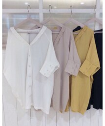 mystic | vフリルガウン ブラック(シャツ/ブラウス)