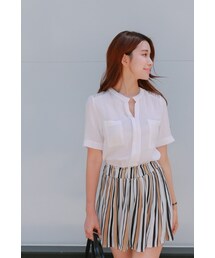 withipun | スタンドネックバックシースルーブラウス(その他トップス)