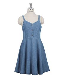 withipun | ビスチェ風ボタンアップデニムワンピース(ワンピース)