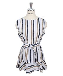 withipun | ストライプ柄フレアヘムチュニックトップス(その他トップス)