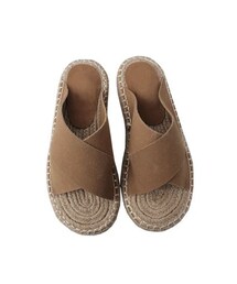 withipun | クロスストラップラフィアソールサンダル(サンダル)