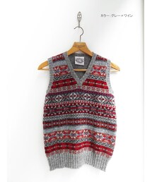 Jamieson's of Shetland | JAMIESON'S フェアアイル柄 Vネックベスト(ベスト)