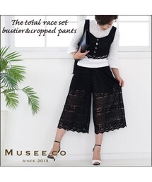 スクエアネック総レースビスチェ＆クロップドパンツSET(その他トップス)