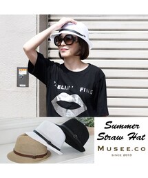 3カラーパナマハット風ストローハット(ハット)