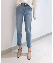 Pan's | 浅色无破洞妈妈裤(デニムパンツ)